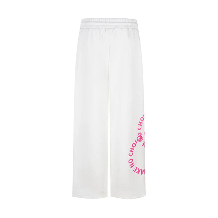 Women's wide jogging pants in culotte style with drawstring and statement print Mune Fashion