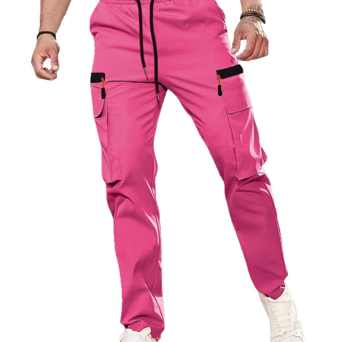 Men's Tapered Cargo Jogging Pants with Elastic Waistband, Drawstring & Multi-Pockets Mune Fashion