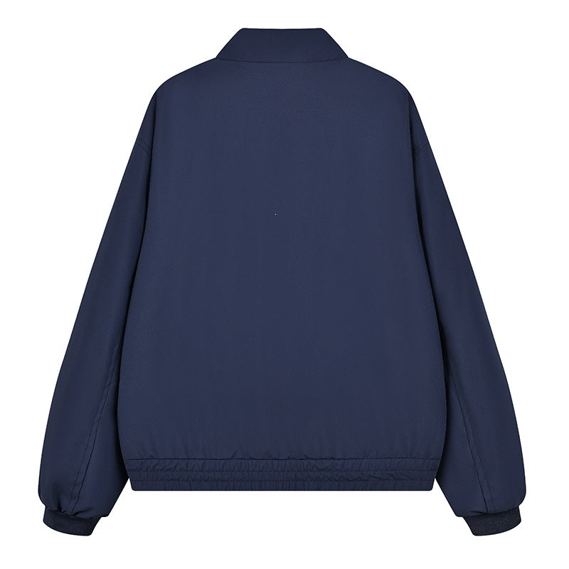 Men's Boxy Utility Bomber Jacket with Large Flap Pockets, Stand Collar & Zipper Mune Fashion