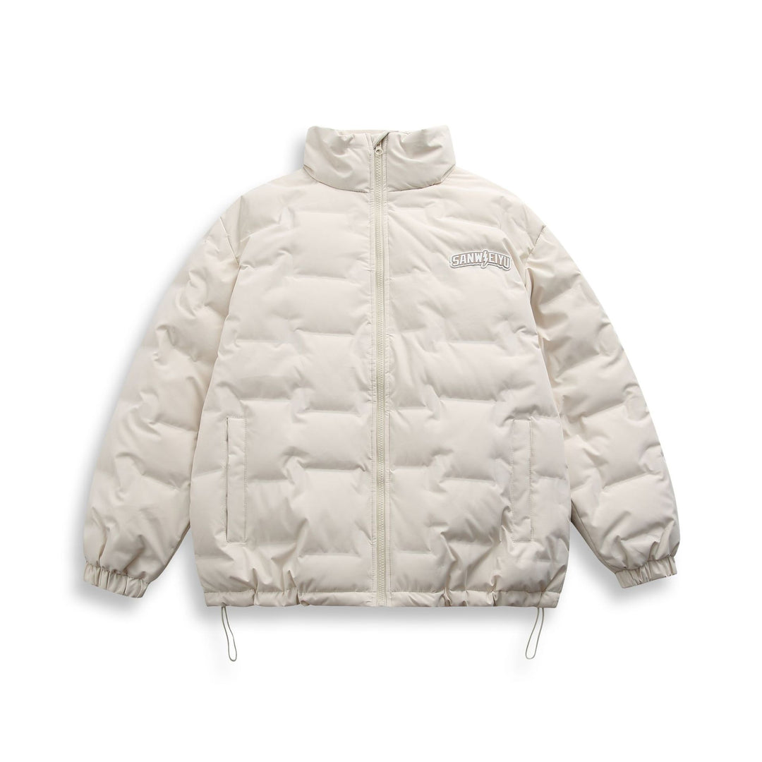 Unisex Short cut minimalist thermal puffer jacket with high stand-up collar Mune Fashion