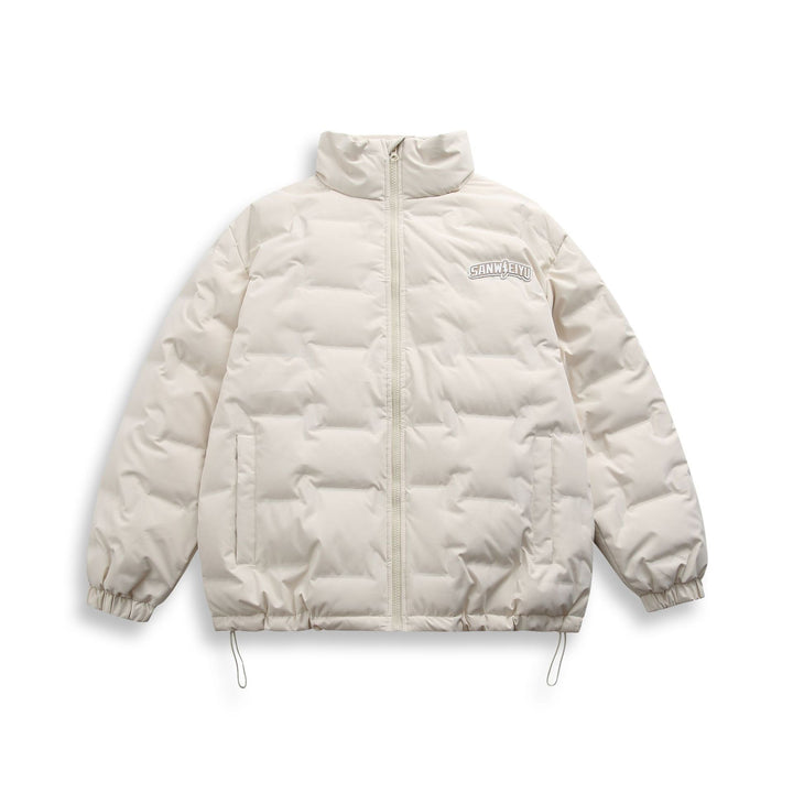 Unisex Short cut minimalist thermal puffer jacket with high stand-up collar Mune Fashion