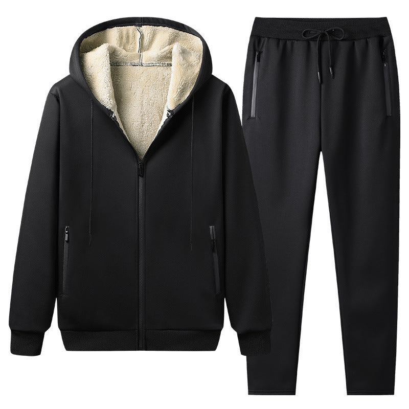 Men's Sporty Fleece Jacket and Pants Set