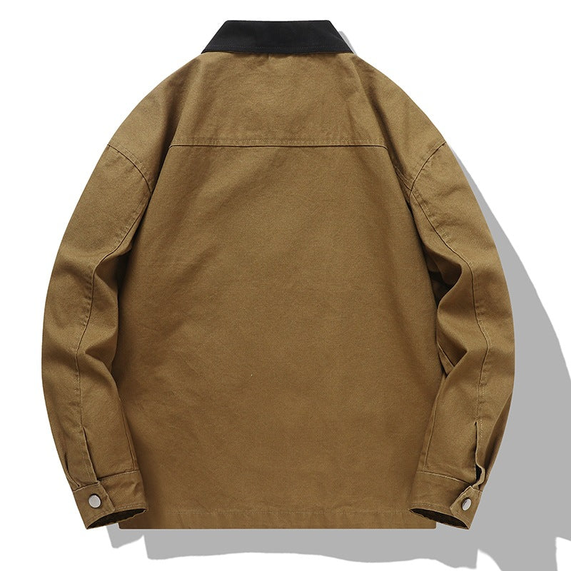 Men's Casual Leisure Jacket with High Collar Mune Fashion