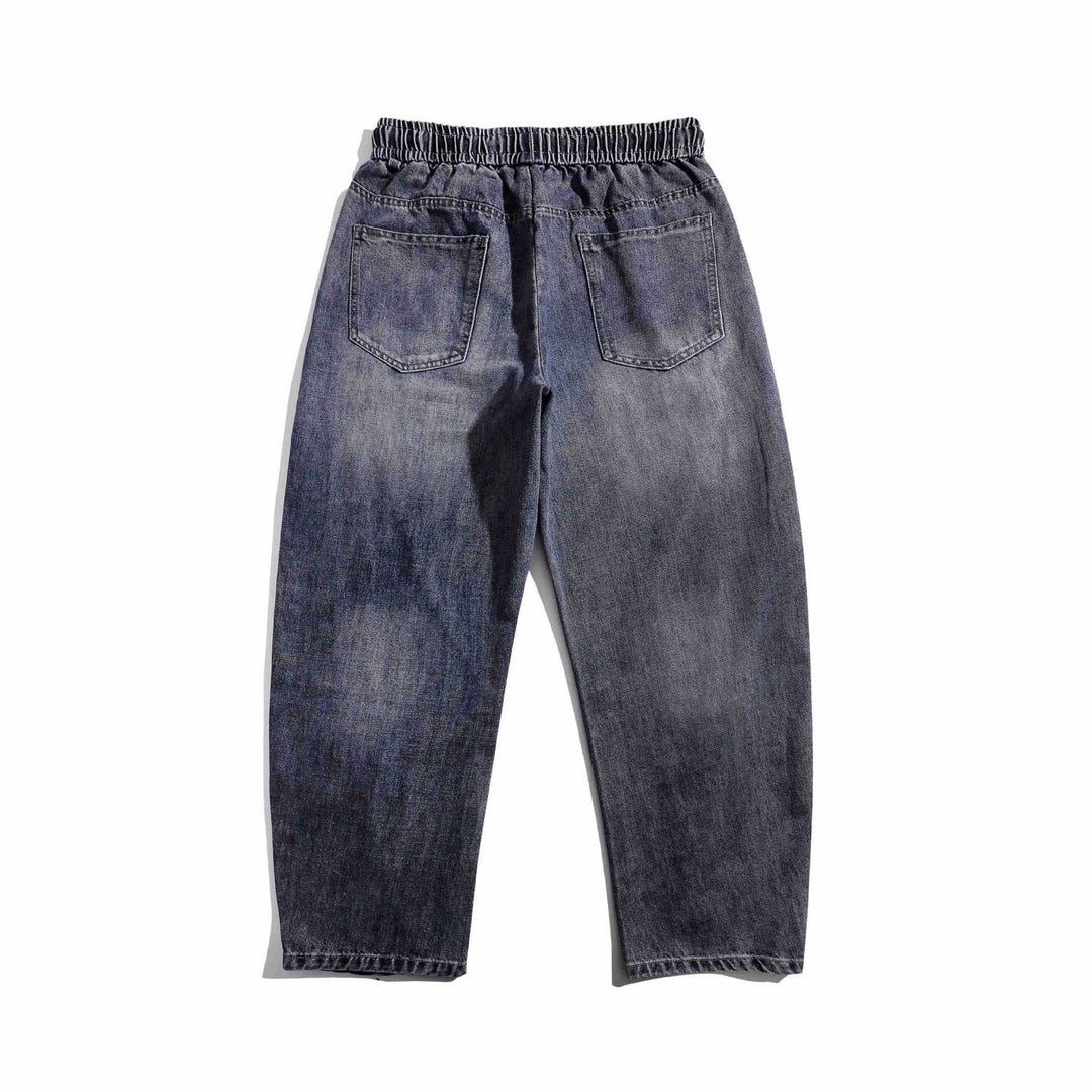 Ladies Jeans Jogger with elastic waistband, decorative seams and carabiner detail Mune Fashion