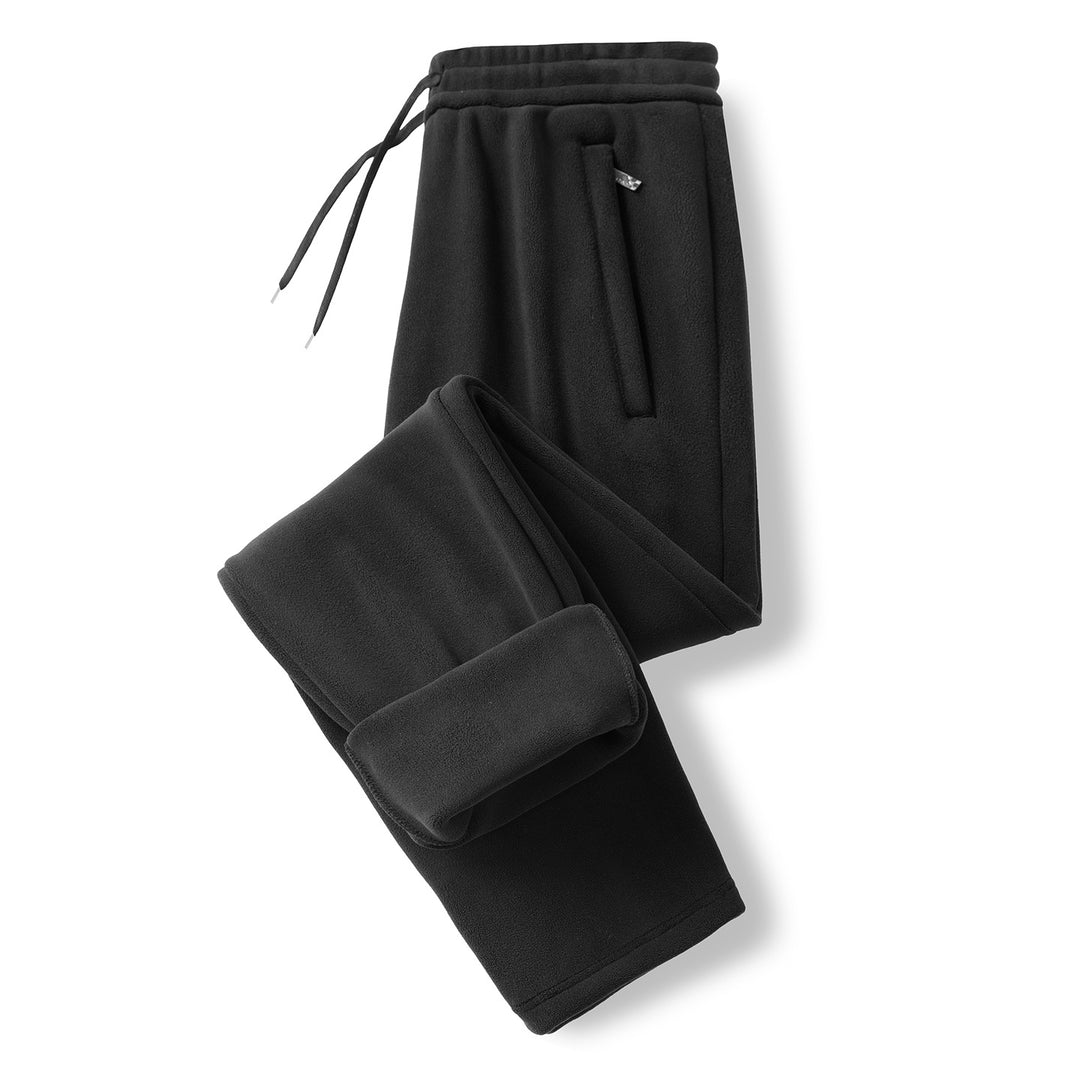 Men's Thermo-Fleece Jogging Pants with Brushed Inner Side and Drawstring Waistband