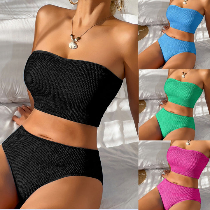 Women Bandeau Bikini Set with high cut panties Mune Fashion