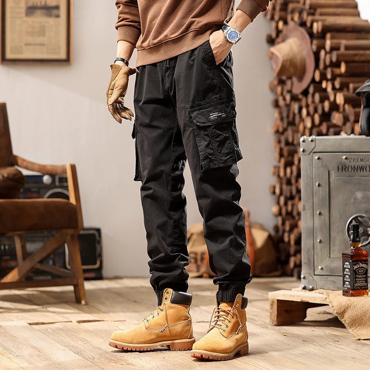 Herren Cargo-Jogginghose im Utility‑Stil mit Elastikbund, Tunnelzug und Mehrfach‑Cargotaschen Mune Fashion