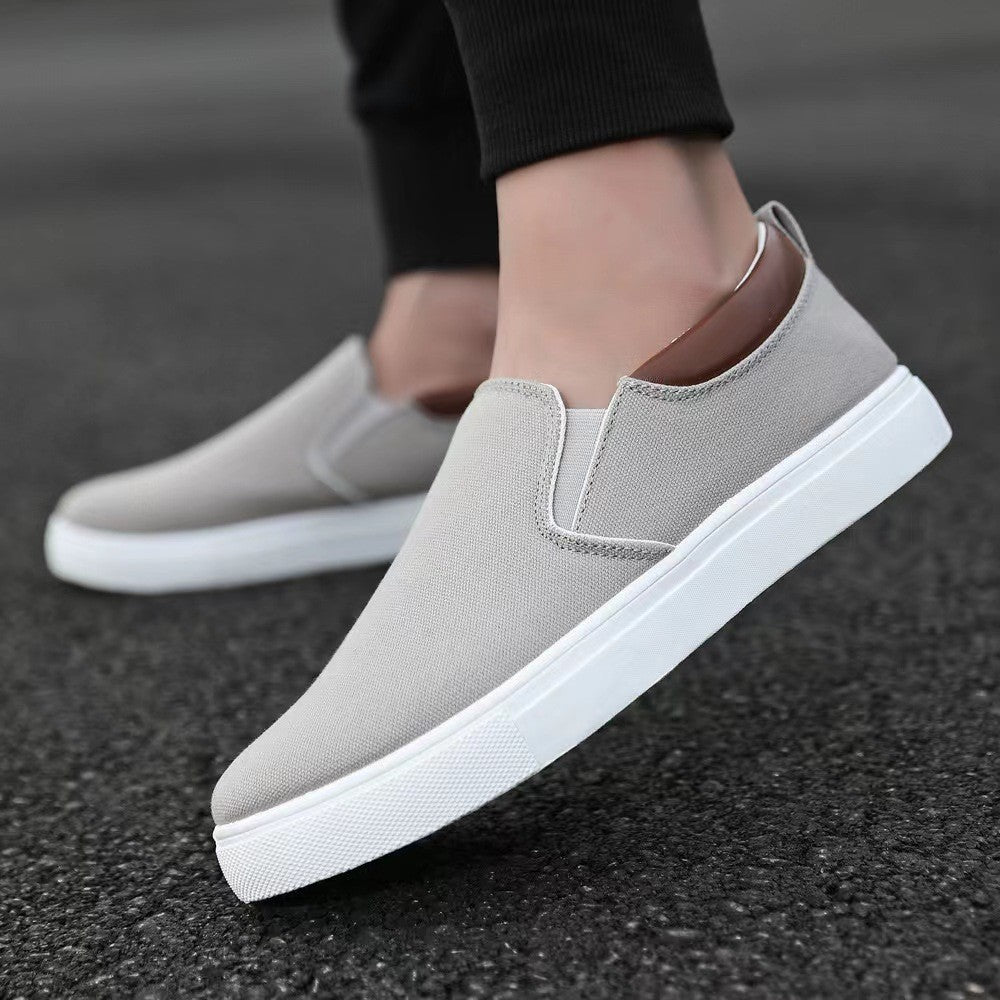 Men's nan Canvas Slip-On Sneaker with elastic inserts, padded heel collar and lightweight EVA sole Mune Fashion