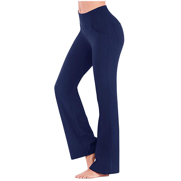 Women’s flared high-waist yoga pants with side mobile pocket and shaping comfort waistband Mune Fashion