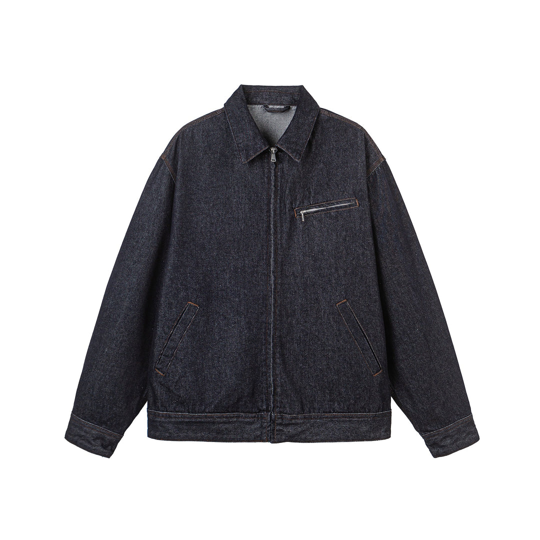 Men's Oversized Denim Jacket with Full Zipper Mune Fashion