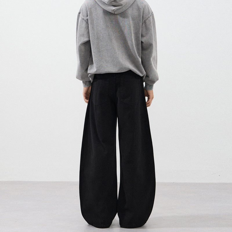 Men's Ultra-Wide Cotton Twill Palazzo Pants with Flowing Oversize Silhouette Mune Fashion