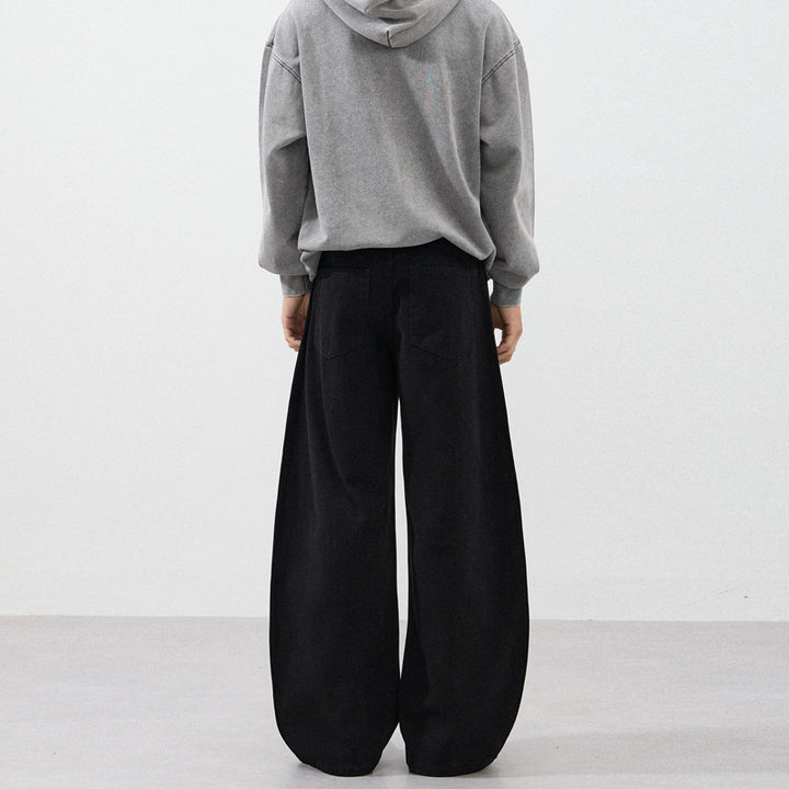 Men's Ultra-Wide Cotton Twill Palazzo Pants with Flowing Oversize Silhouette Mune Fashion