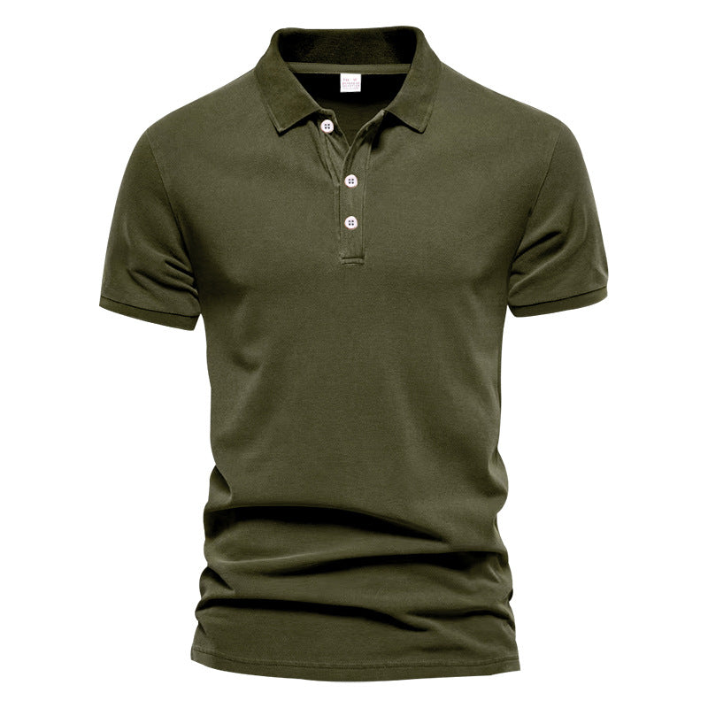 Men's breathable cotton polo shirt short sleeves with classic collar and ribbed cuffs Mune Fashion