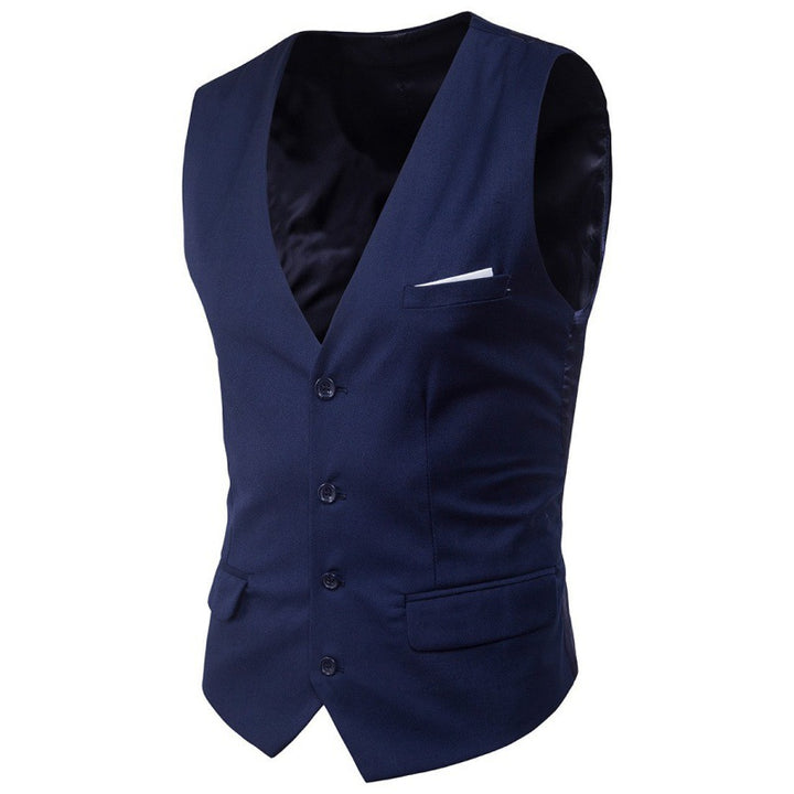 Men's nan formal suit waistcoat with deep V-neck satin back and flap pockets Mune Fashion