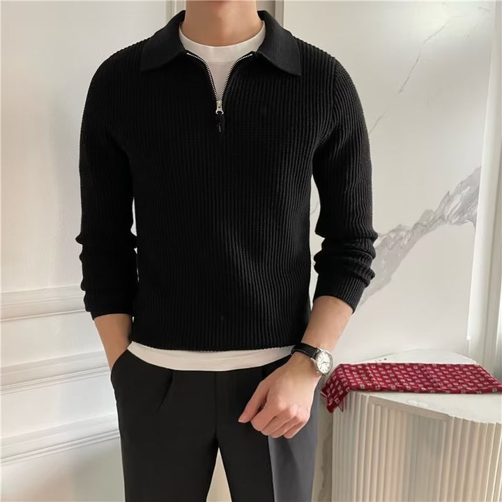 Men's Elegant Pullover with Zipper Mune Fashion
