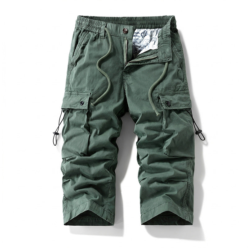 Herren 3/4-Trekking-Cargohose mit elastischem Bund, Tunnelzug und variabler Taschenorganisation Mune Fashion