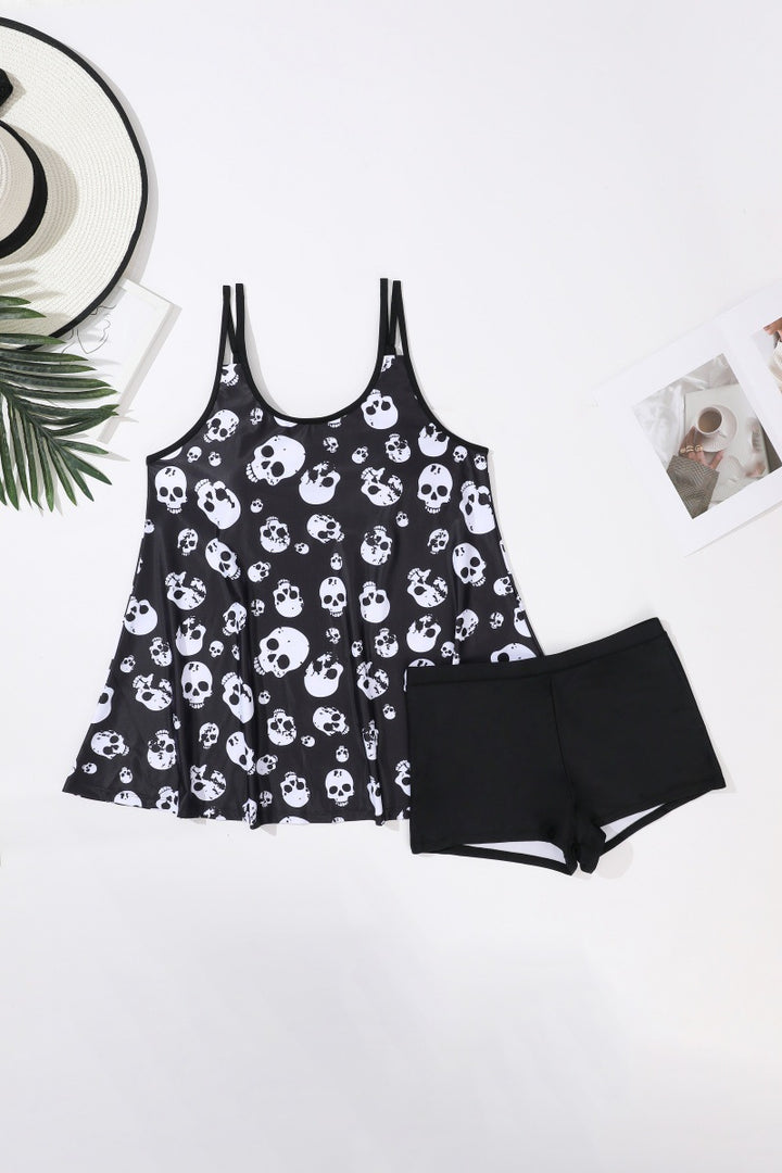 Women's tankini with playful skull pattern Mune Fashion