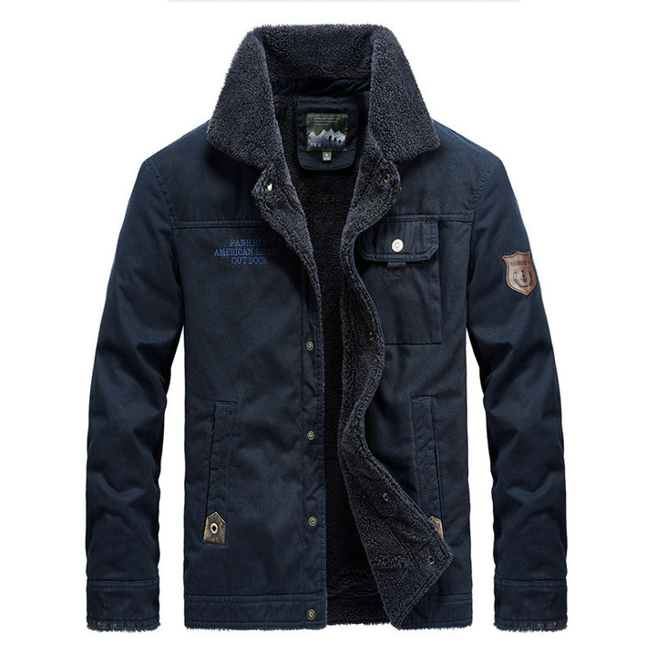 Men's Robustly Crafted Canvas Blouson Jacket with Full Sherpa Lining and Utility Pockets Mune Fashion