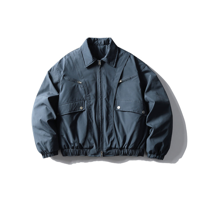 Men's boxy padded field blouson with zip chest pockets and elastic hem Mune Fashion
