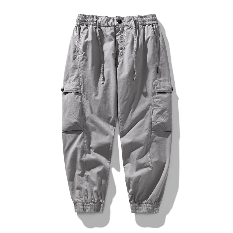 Herren Elastische Cargo-Jogginghose mit Tunnelzug, Knieabnähern und Multifachtaschen Mune Fashion
