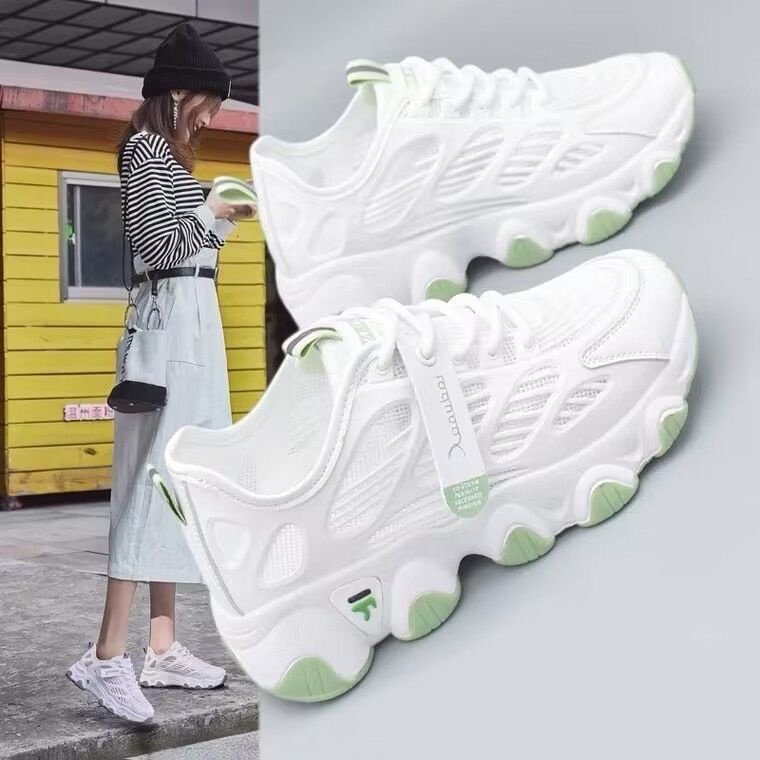 Ladies Athletic Multifunction Sneakers with Breathable Mesh Inserts and Non-Slip Sole Mune Fashion