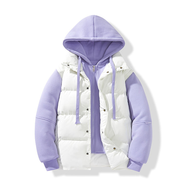 Men's hybrid quilted jacket with integrated hood fleece inner layer Mune Fashion