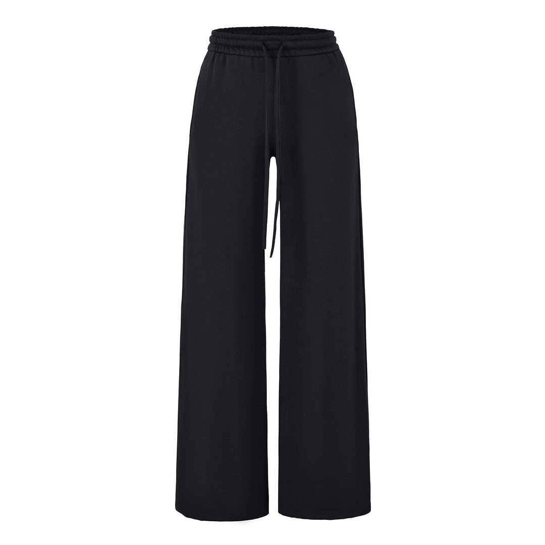 Women's Wide Lounge Pants with High Elastic Waistband and Drawstring Mune Fashion