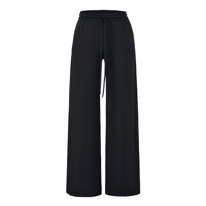 Women's Wide Lounge Pants with High Elastic Waistband and Drawstring Mune Fashion