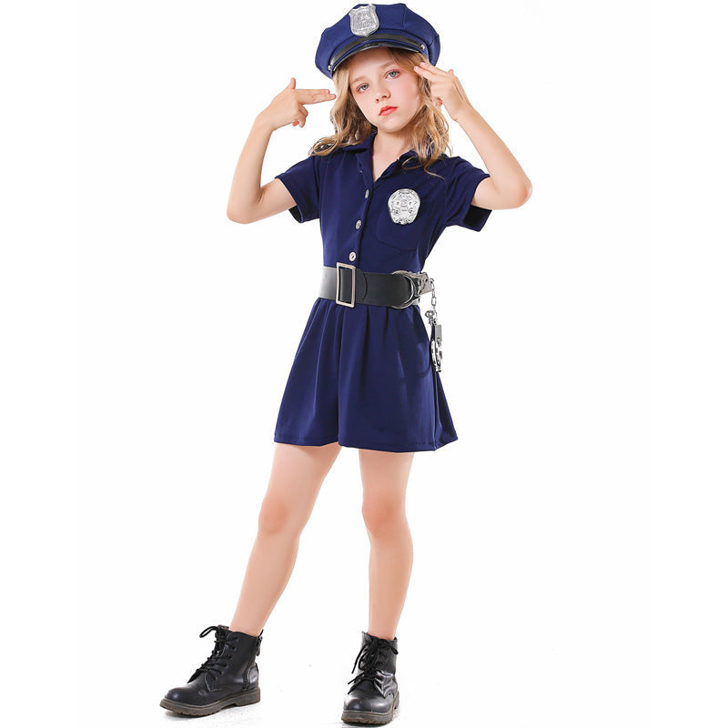 Girls Police Costume with Skirt and Stylish Accessories Mune Fashion