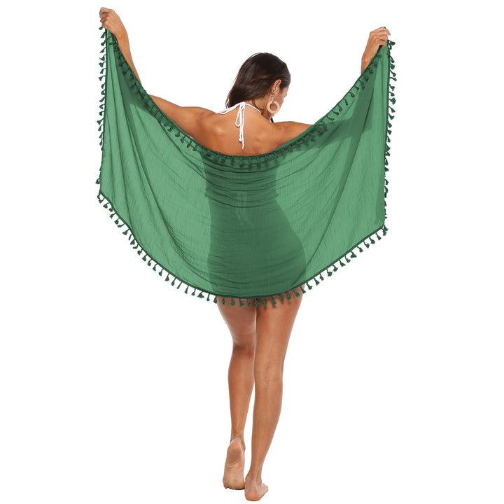 Women's airy beach sarong with playful tassels Mune Fashion