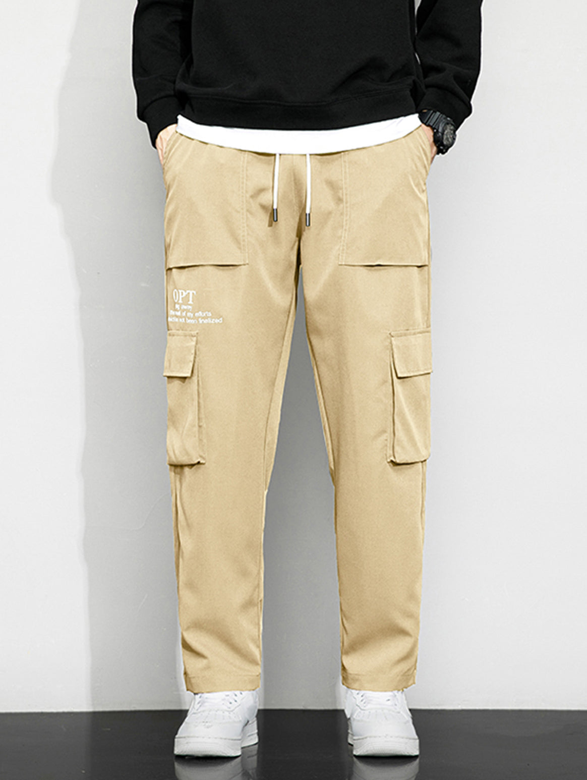 Men's cargo pants with practical pockets and elastic waistband Mune Fashion
