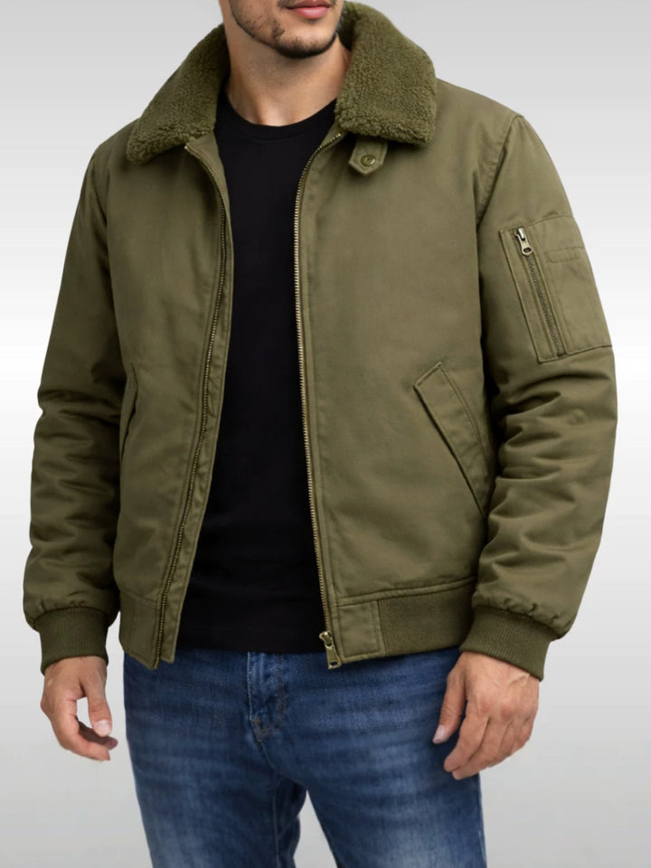Men's Stylish Bomber Jacket with Fleece Lining