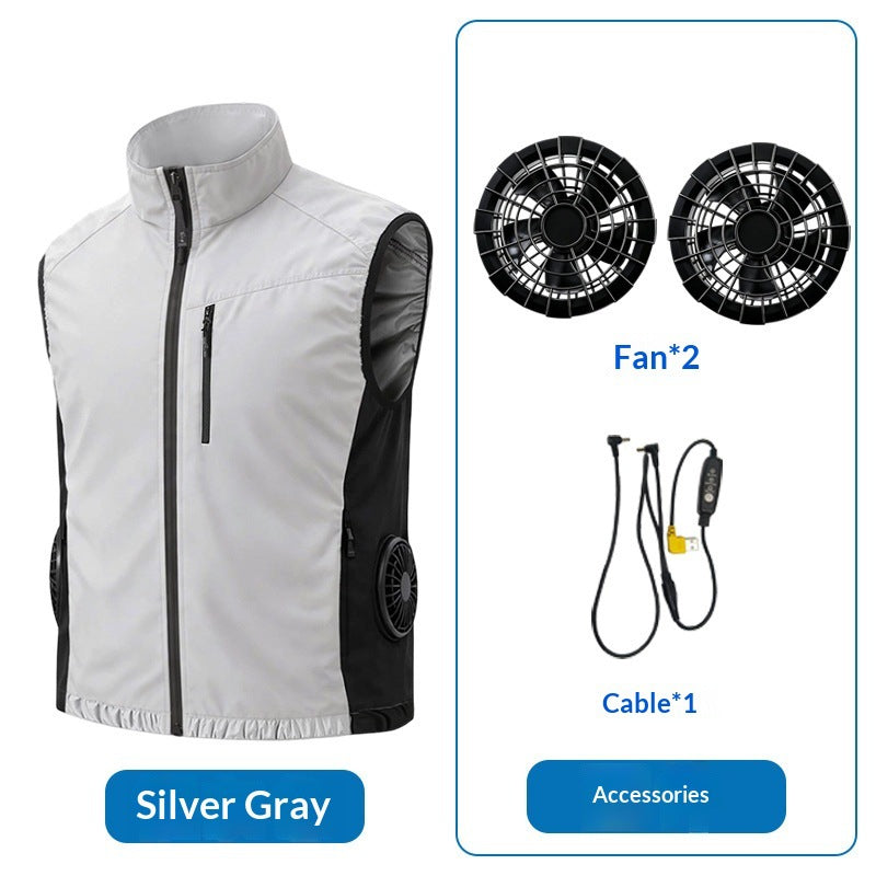 Unisex nan ergonomic cooling vest with integrated fans and battery connection Mune Fashion
