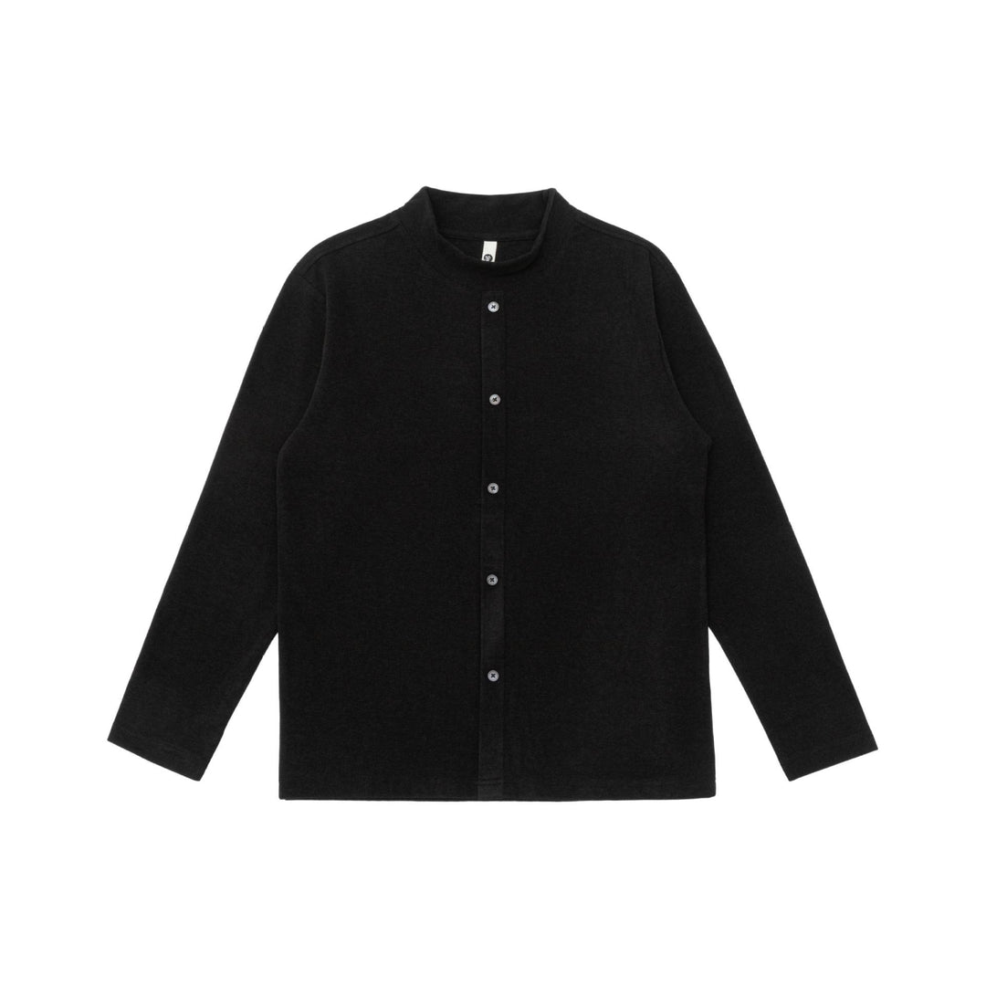 Unisex Fine-structured Button Cardigan with Stand-up Collar Mune Fashion