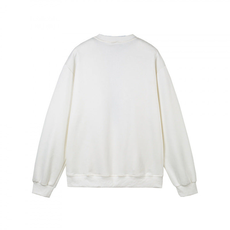 Women's oversized sweatshirt with integrated shirt collar insert and deep V-neck Mune Fashion