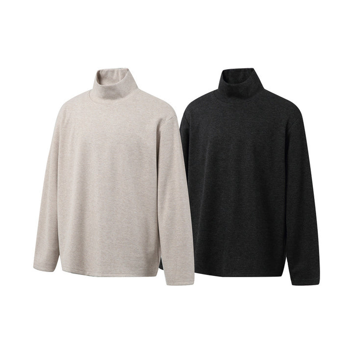 Unisex Boxy Fine Knit Pullover with Short Polo Collar and Straight Hem Mune Fashion