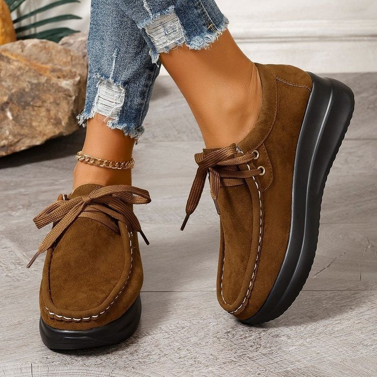 Women’s Platform Moccasins made of Suede with Padded Comfort Insole Mune Fashion