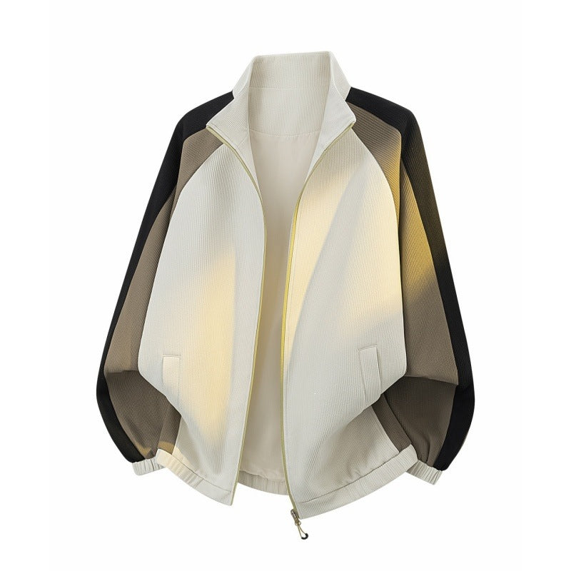 Men's sporty-urban oversized zip training jacket with stand-up collar and contrast inserts Mune Fashion