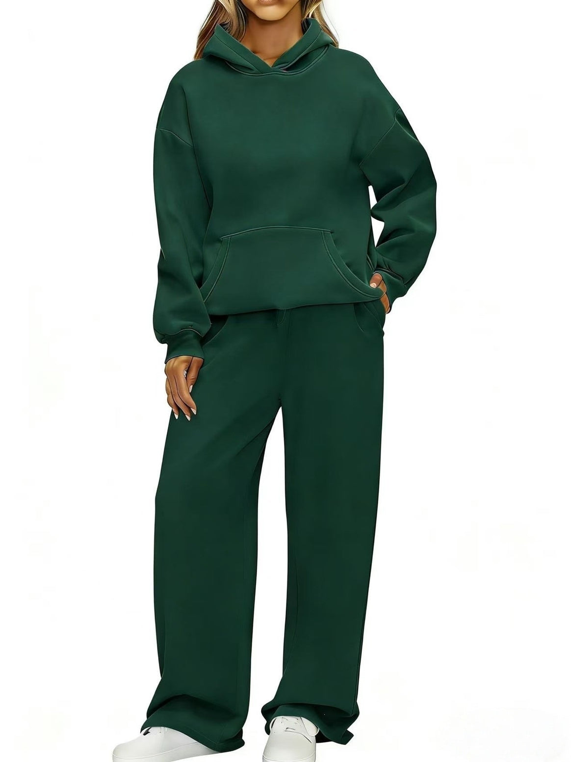 Women's Cozy Loungewear Set with oversized hoodie, kangaroo pocket and wide palazzo jogging pants Mune Fashion