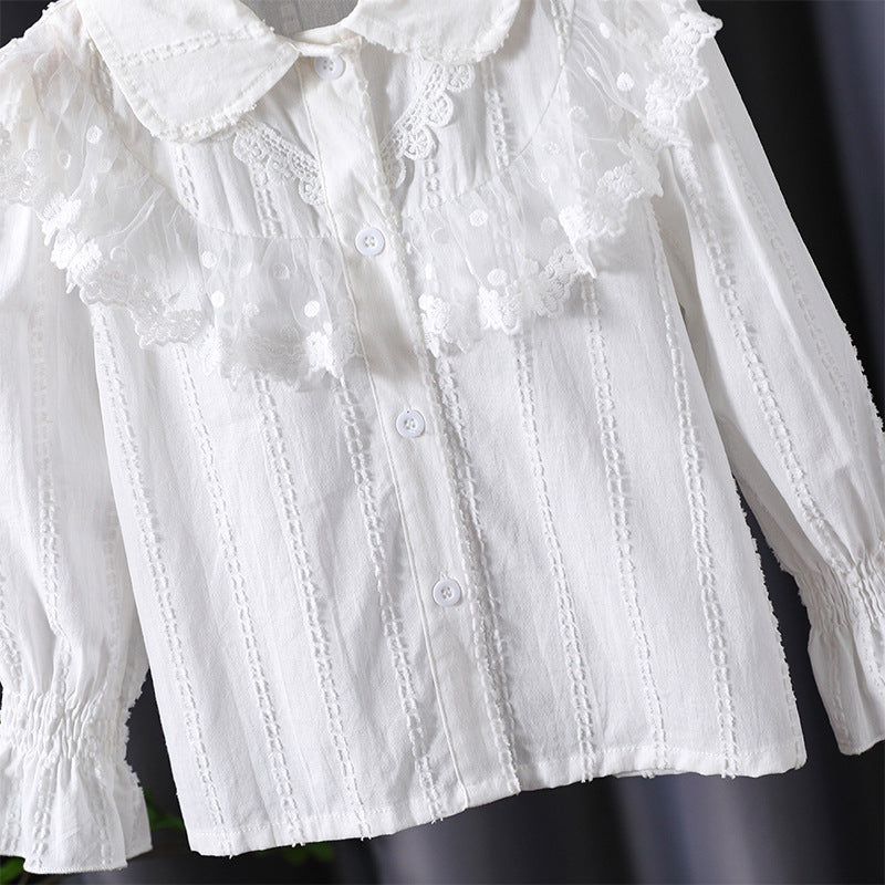Girl's blouse with elegant ruffle decoration Mune Fashion