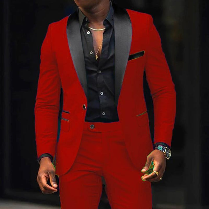 Men's narrow cut tuxedo with satin lapels and slim-fit trousers Mune Fashion