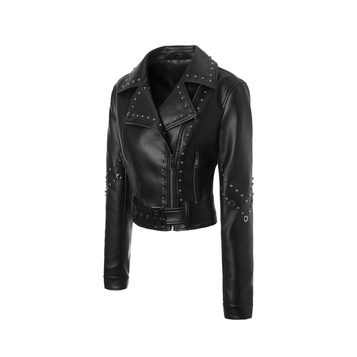 Women's Stylish Biker Jacket with Studs Mune Fashion