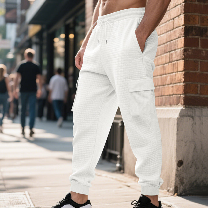 Men's quilted thermo lounge pants with functional pockets, drawstring and elastic waistband Mune Fashion
