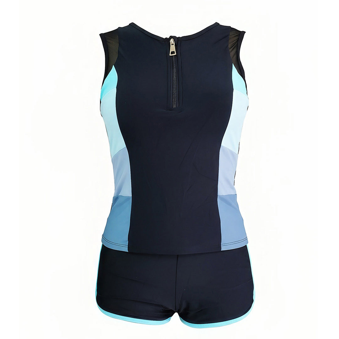 Ladies' functional swimsuit with short cut and zipper Mune Fashion