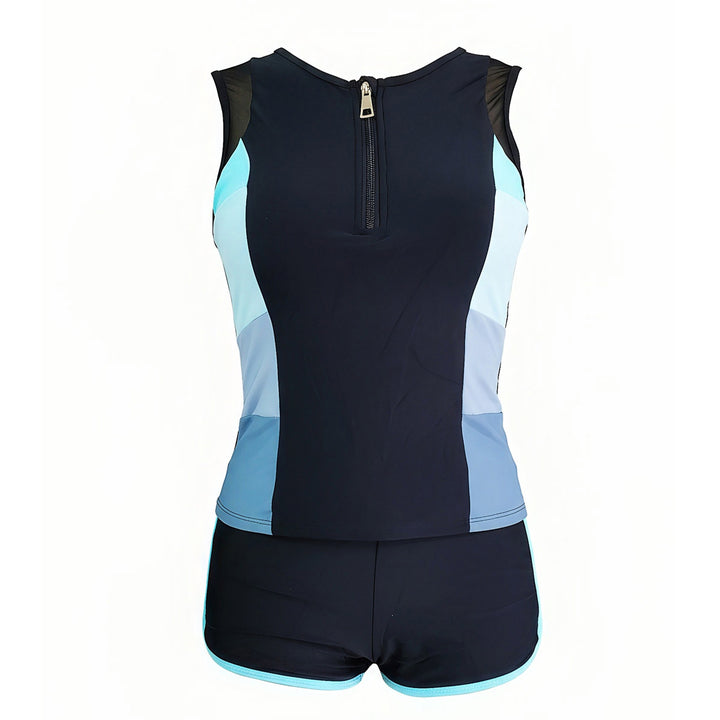 Ladies' functional swimsuit with short cut and zipper Mune Fashion