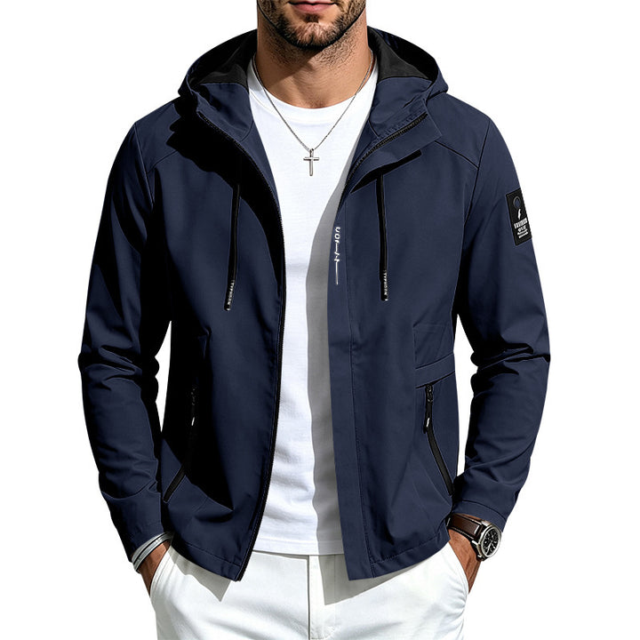 Men's Waterproof Softshell Jacket with Hood and Zipper Pockets Mune Fashion