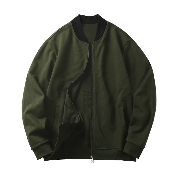 Men's minimalist bomber jacket with full-zip, ribbed stand collar & side pockets Mune Fashion