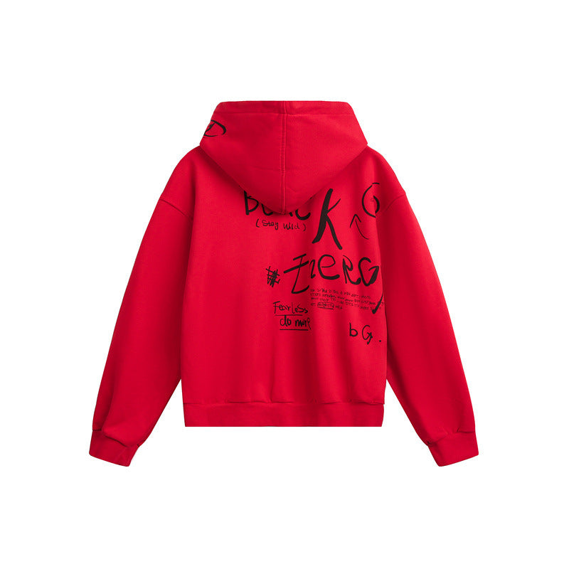 Unisex hooded zip jacket in boxy cut with large portrait print Mune Fashion