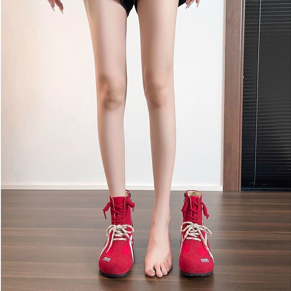 Women High-Top Sneakers with innovative lacing and zipper Mune Fashion