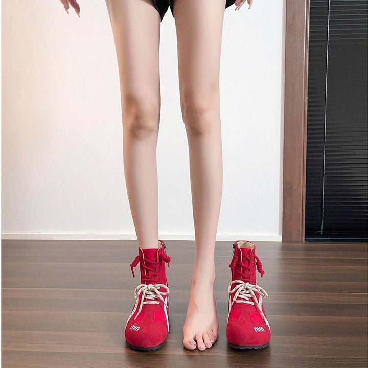Women High-Top Sneakers with innovative lacing and zipper Mune Fashion